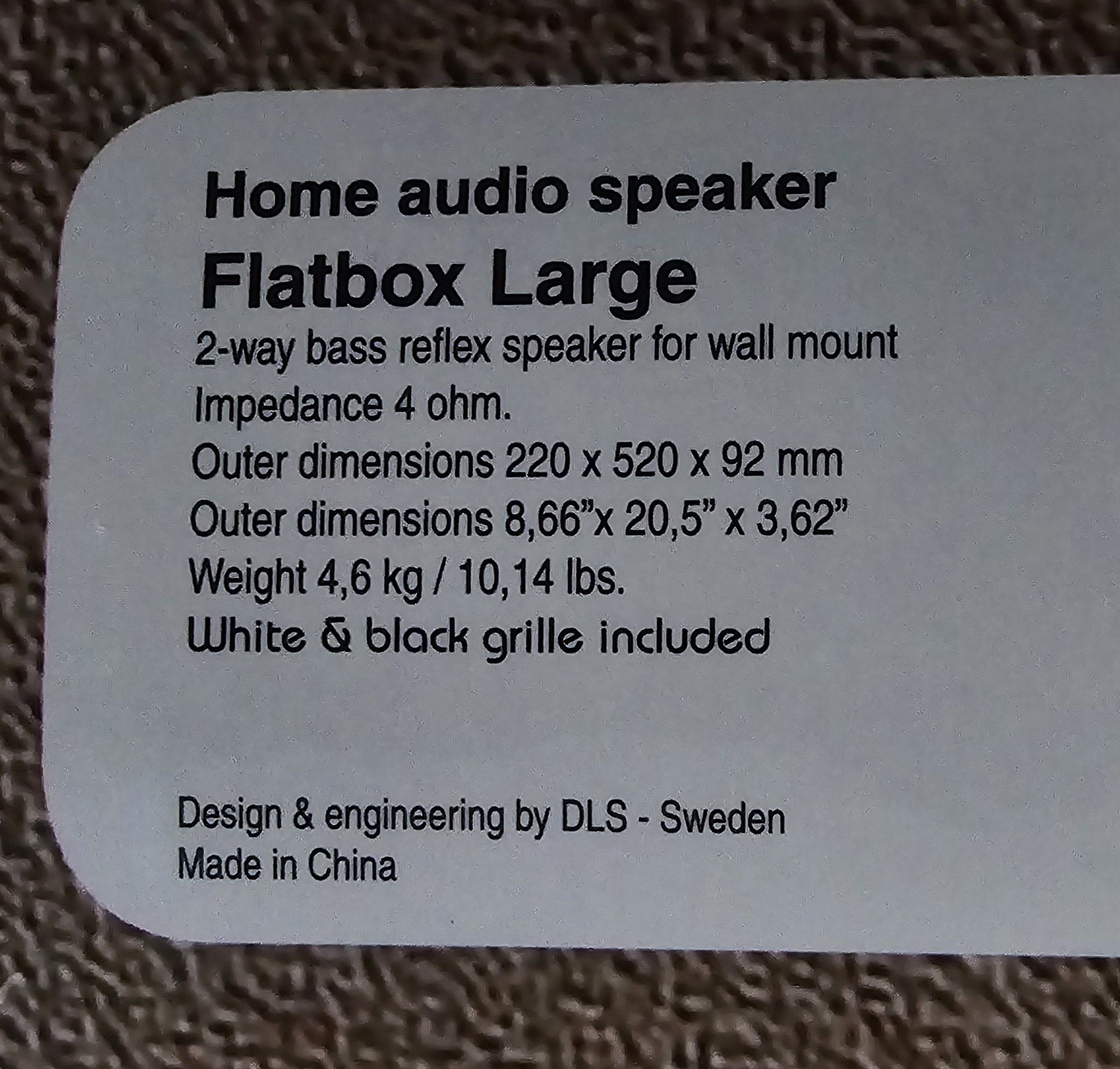 DLS Flatbox Large on Wall speakers ścienne kolumny głośniki 4ohm
