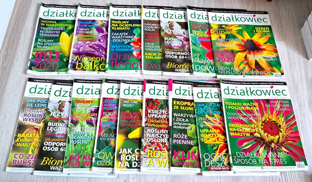 Pakiet gazetek Działkowiec 16 sztuk  2020 i 2021 rok