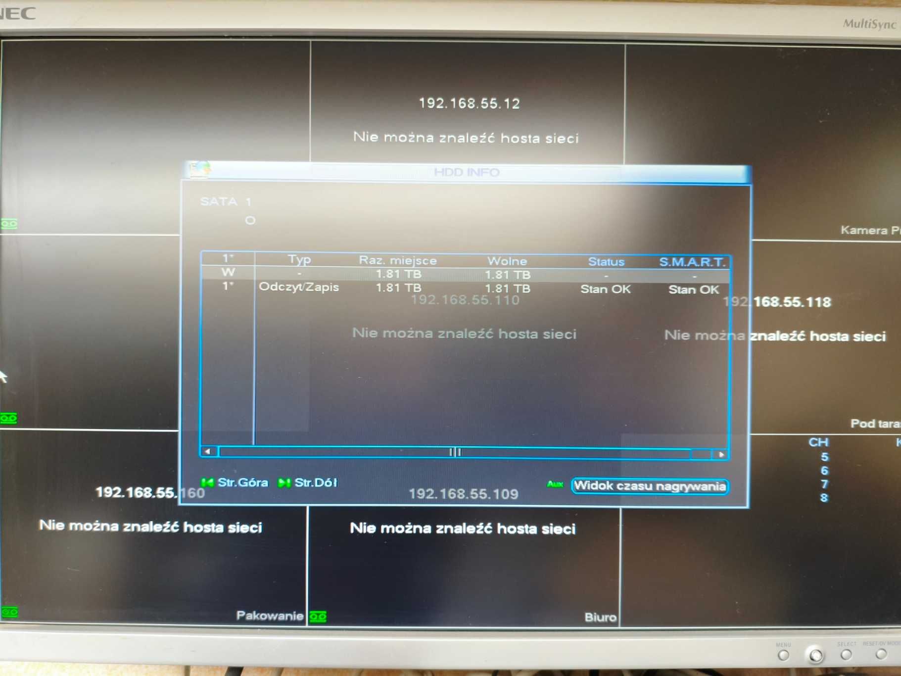Rejestrator sieciowy BCS-NVR0801E 8-kanałowy IP 2MPX DYSK 2TB + myszka