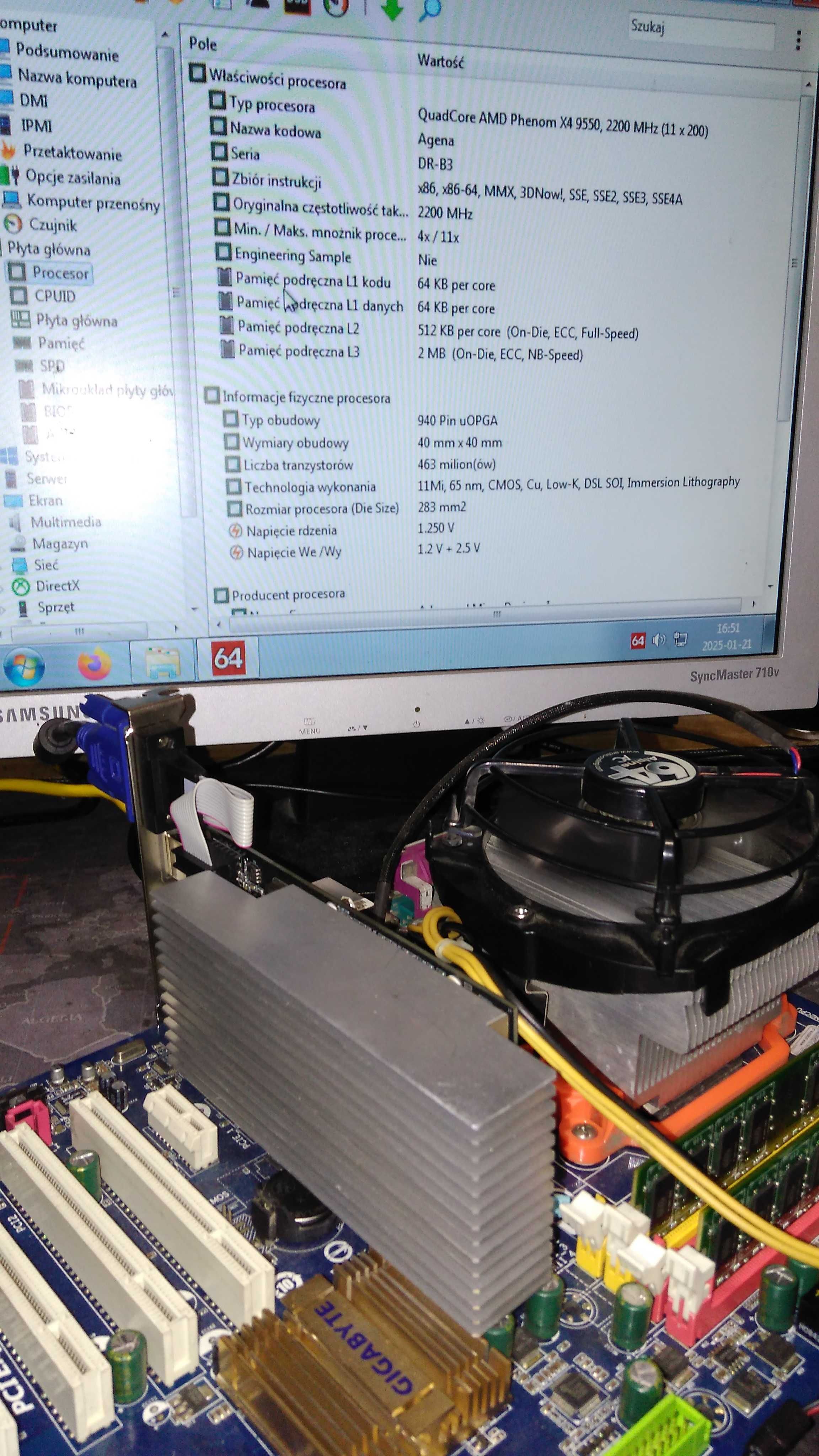 Procesor AMD phenom X4 9550 wraz z płytą główną GIGABYTE