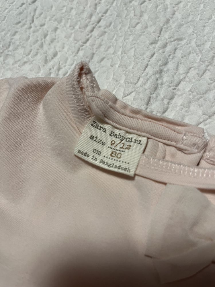 Zara 9-12m bluzka pudrowy róż