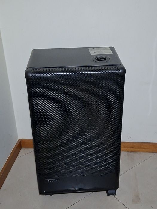 Aquecedor a gás a funcionar