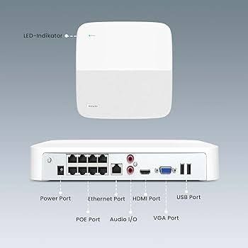 Відеореєстратор Tenda N6P-8H 4K 8 каналів PoE для системи відеоспостер