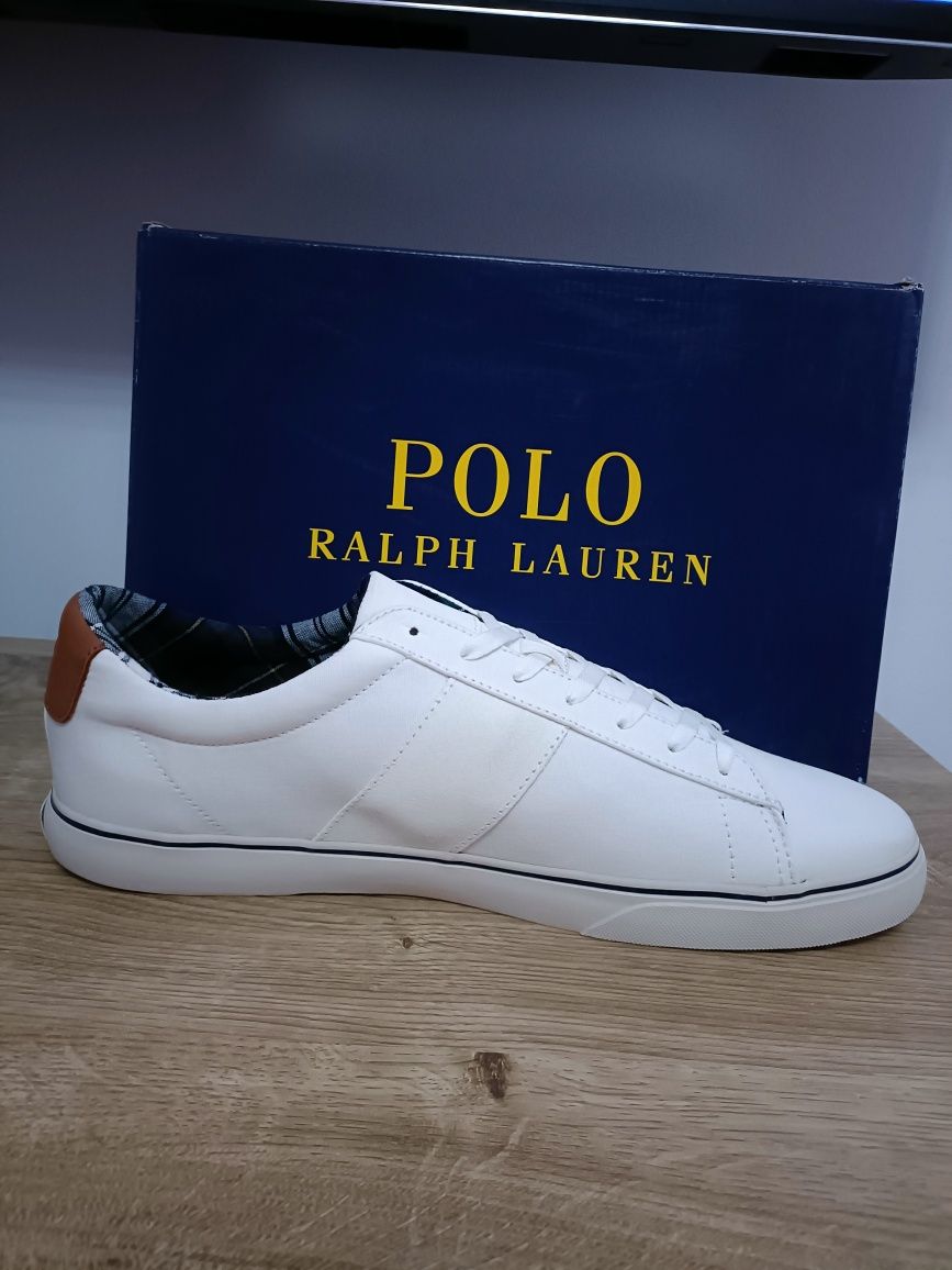 Beżowe kremowe sneakersy Polo Ralph Lauren EU 50