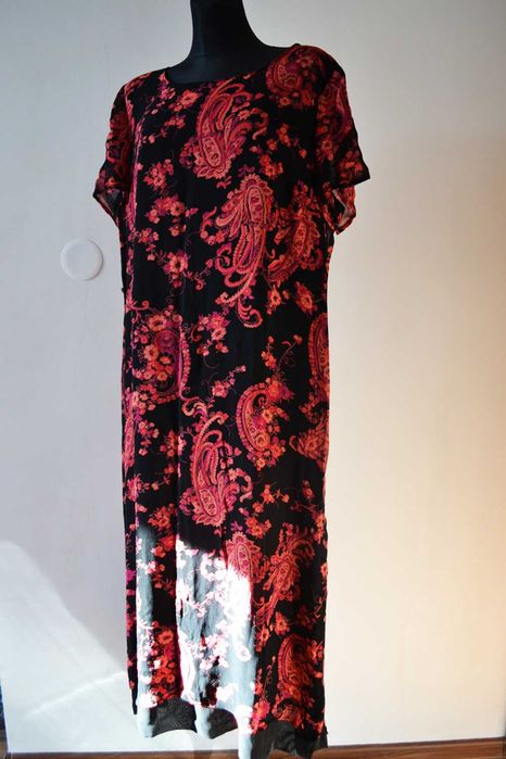 Elegancka sukienka długa we wzory Style&Co 4XL 48 50