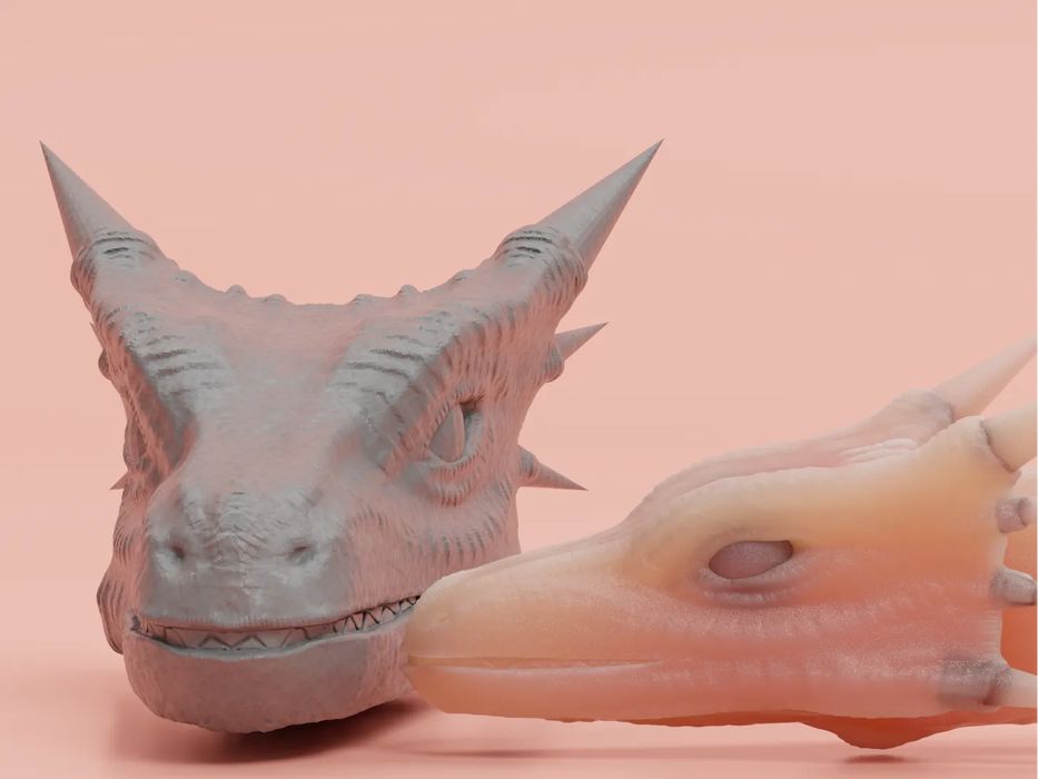 Cabeça de Dragão Detalhada