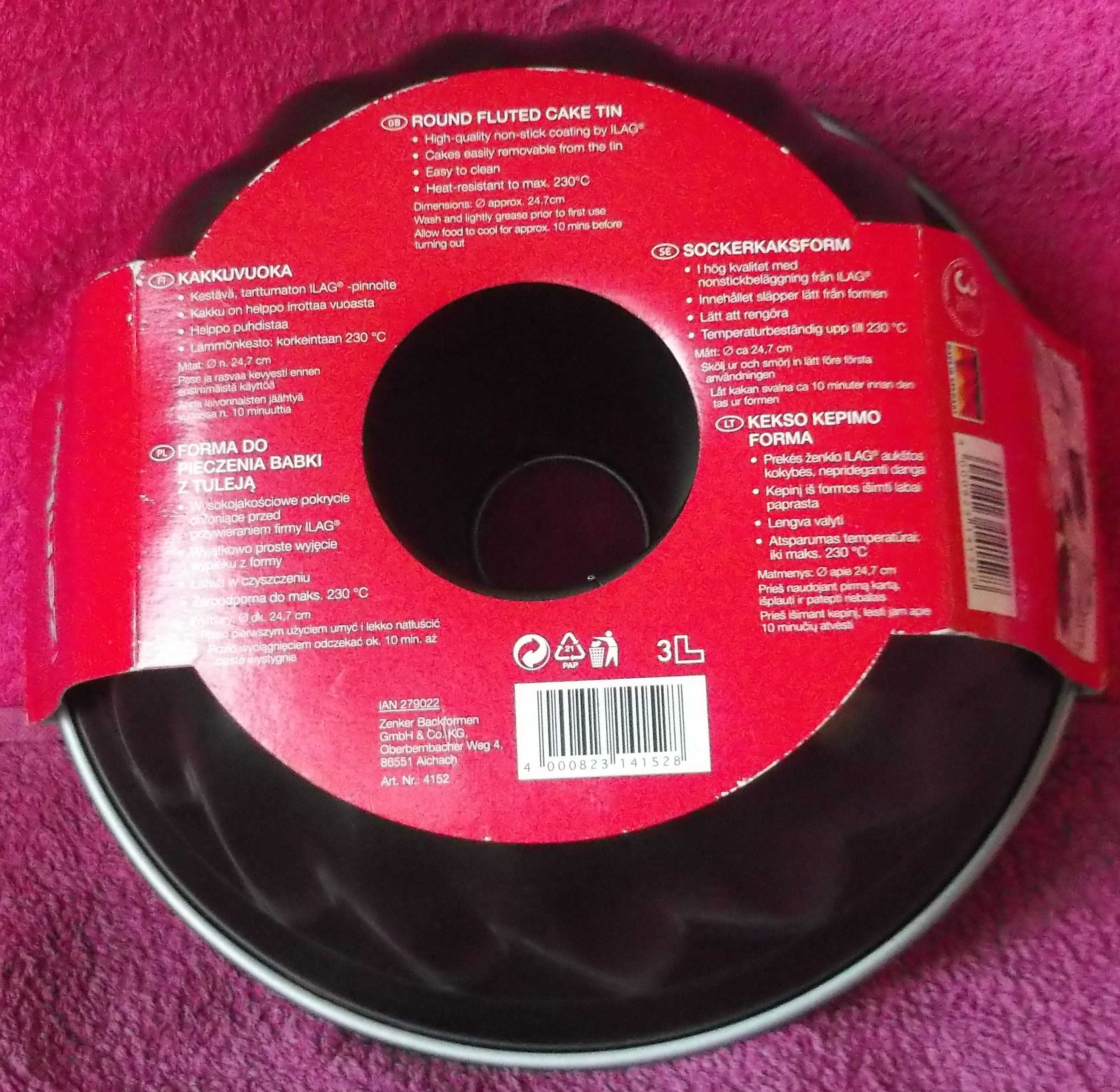 Forma do pieczenia babek ZENKER, 24,5 cm. Nowa !!!