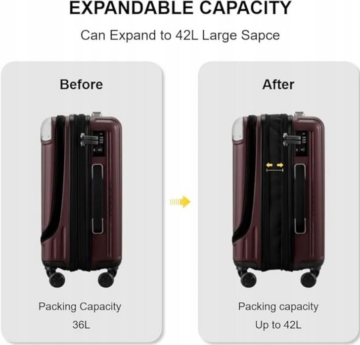 WALISKA LEVEL8 walizka kabinowa 36-42L podróżna z możliwością rozbudow