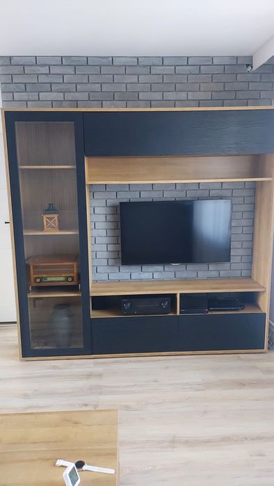 Zestaw mebli do salonu, nowoczesny regał szafka rtv + ława, Agata