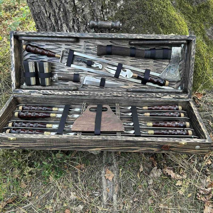 Подарунковий набір шампурів у кейсі! подарунок для чоловіка!