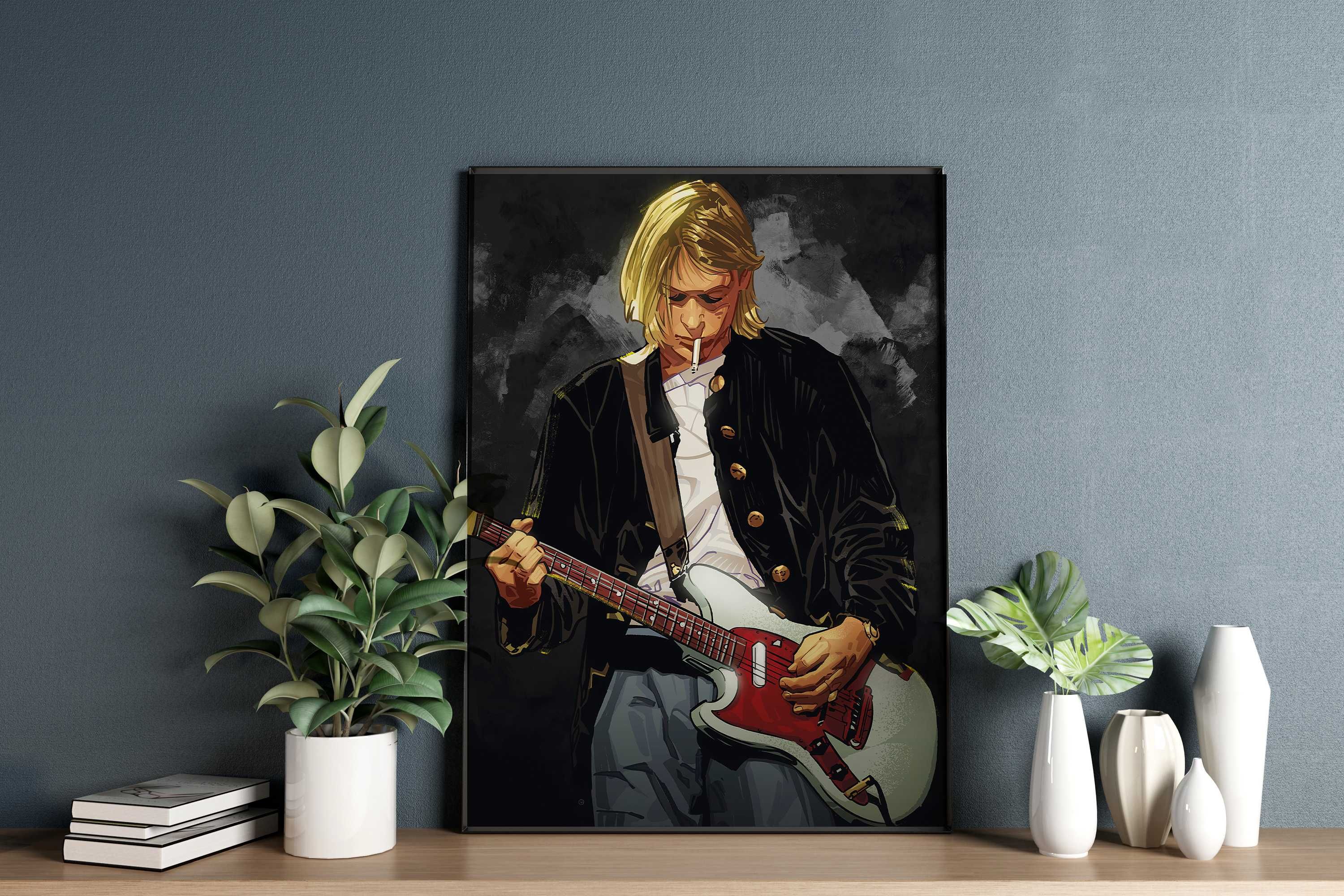Plakat A3 stylizowany Kurt Cobain