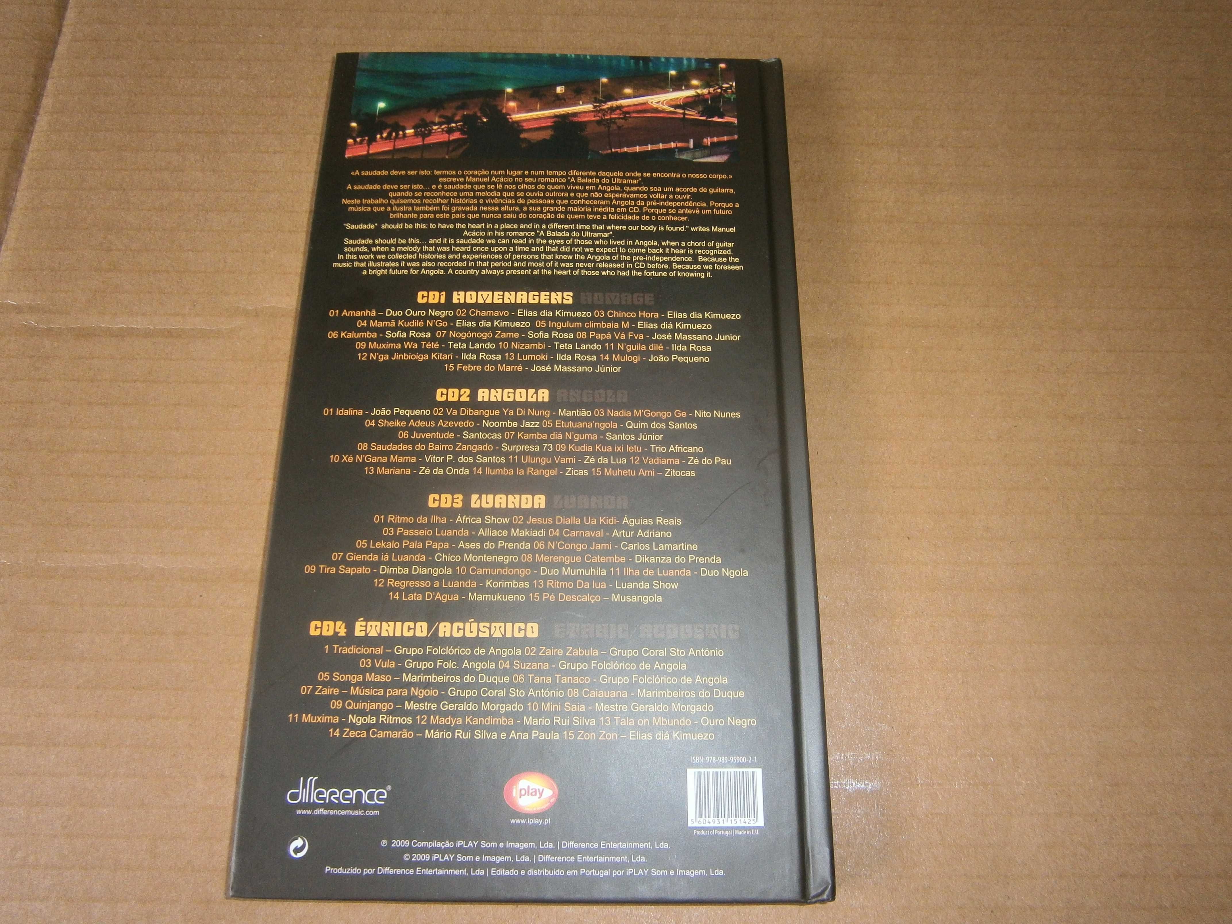 Various ‎– Angola Saudade 60-70  --  BOX com 4CDs e Livro em Bilingua