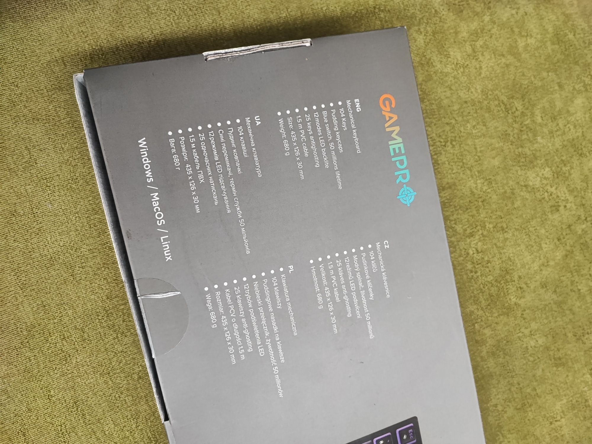 Клавіатура GamePro MK85B Blue Switch RGB USB Black