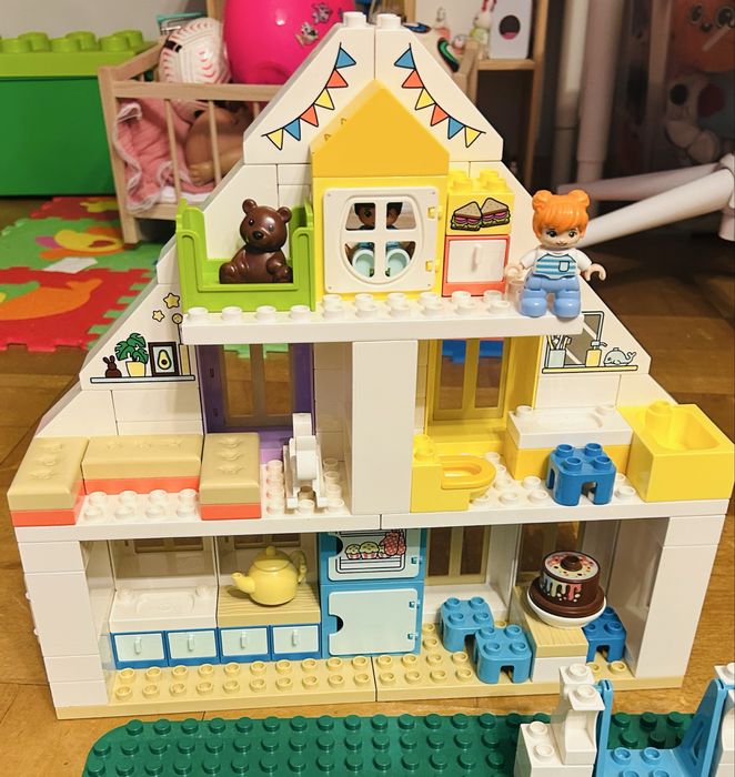 Mega zestaw lego duplo pociag parowy, domek pietrowy i duzo wiecej