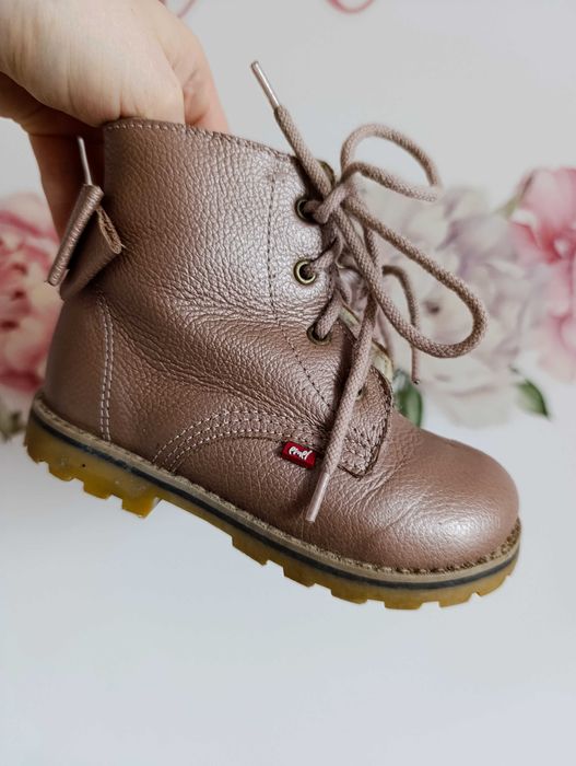 Buty zimowe emel 23 trzewiki różowe