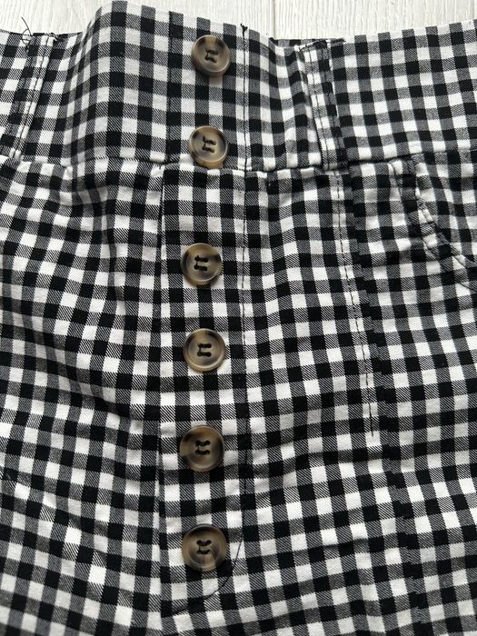 Spodnie z wysokim stanem w kratkę