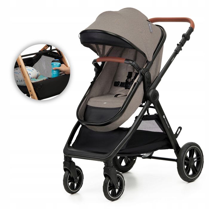 kinderkraft esme wózek wielofunkcyjny 3w1 z fotelikiem mink pro beige