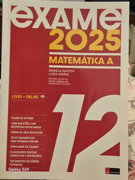 Livro Exames Nacionais Matemática A 2025 Leya