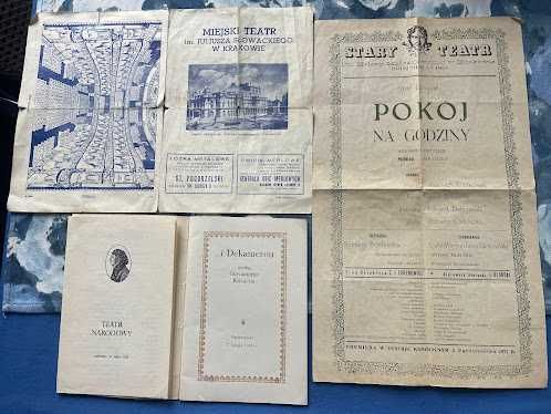 Programy teatralne:Teatr im.Słowackiego,Tatr Stary,Narodowy,Powszechny