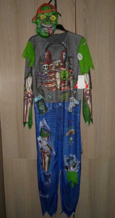 Новый костюм карнавальный ЗОМБИ ПИРАТ с маской 13-14 лет рост 164