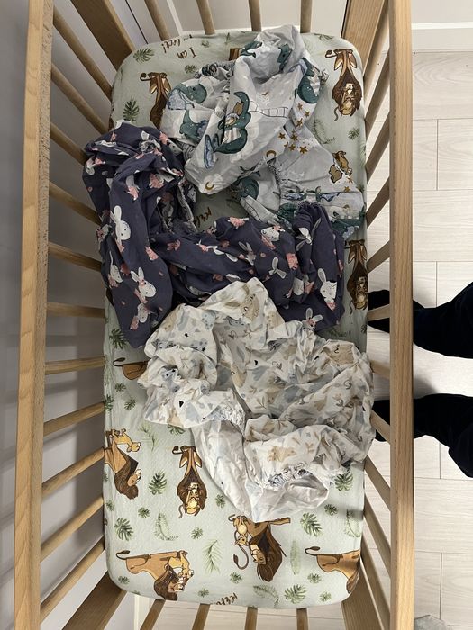 Waldin  łóżeczko dostawne 2w1 + pokrowiec+ 4x przescieradełka