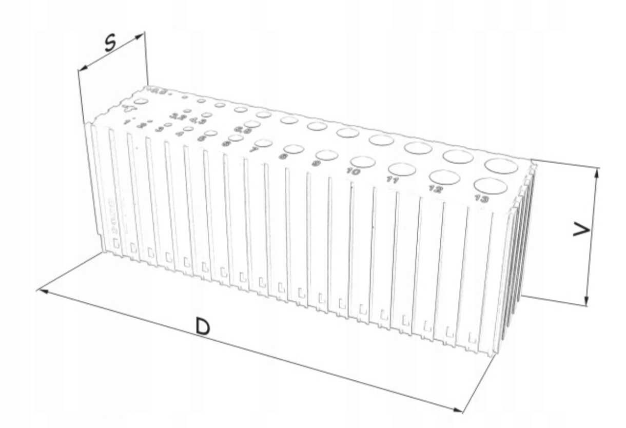 Solidny Organizer na Wiertła 1-13,5 mm 30 Otworów CNC