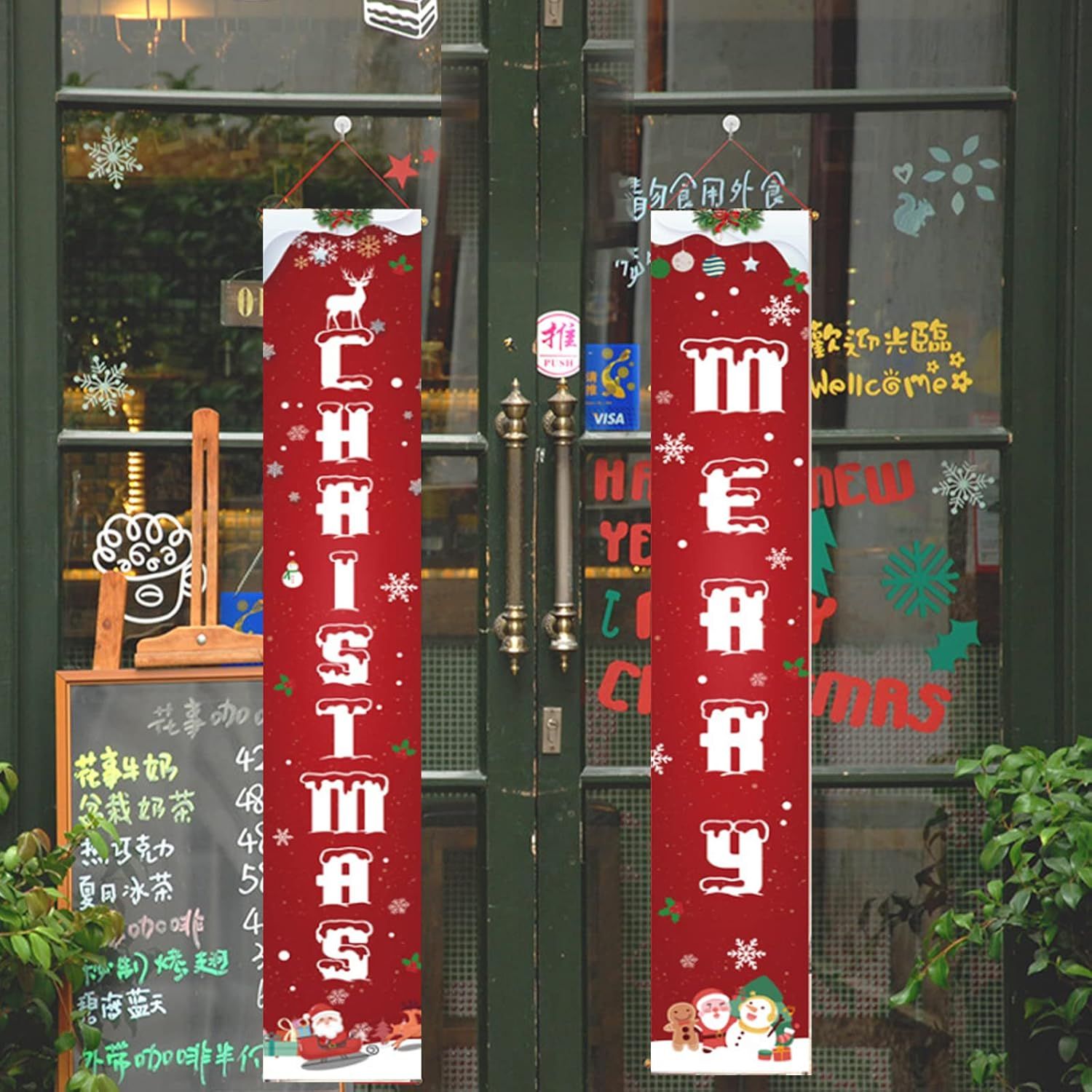 Baner Świąteczny Merry Christmas Dekoracja na Drzwi i Ściany 30x180 cm