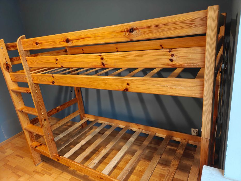 Łóżko piętrowe drewniane 90x200cm