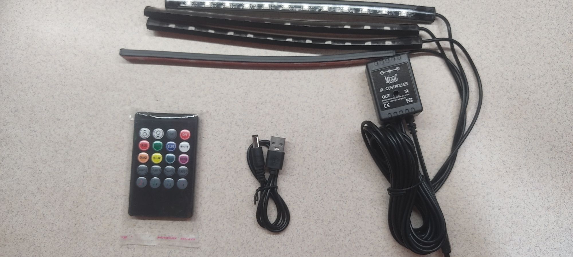 RGB led підсвічування салону авто, підсвічування ніг.
