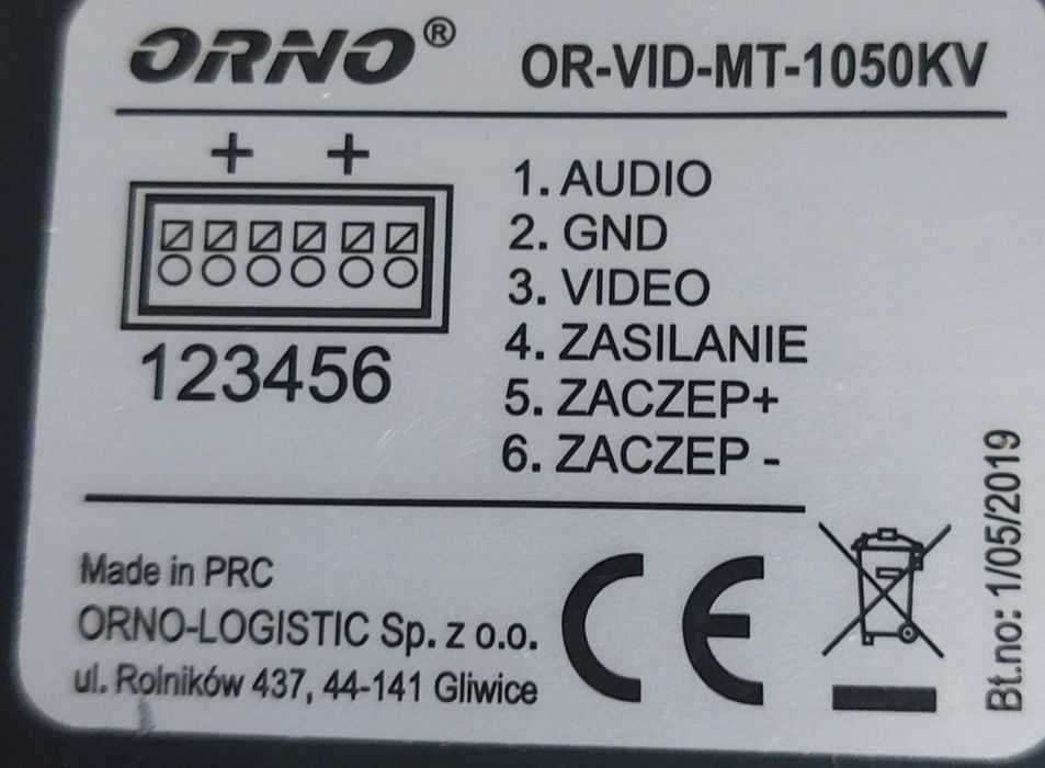 Wideodomofon Zestaw ORNO DUX OR-VID-MT-1050MV