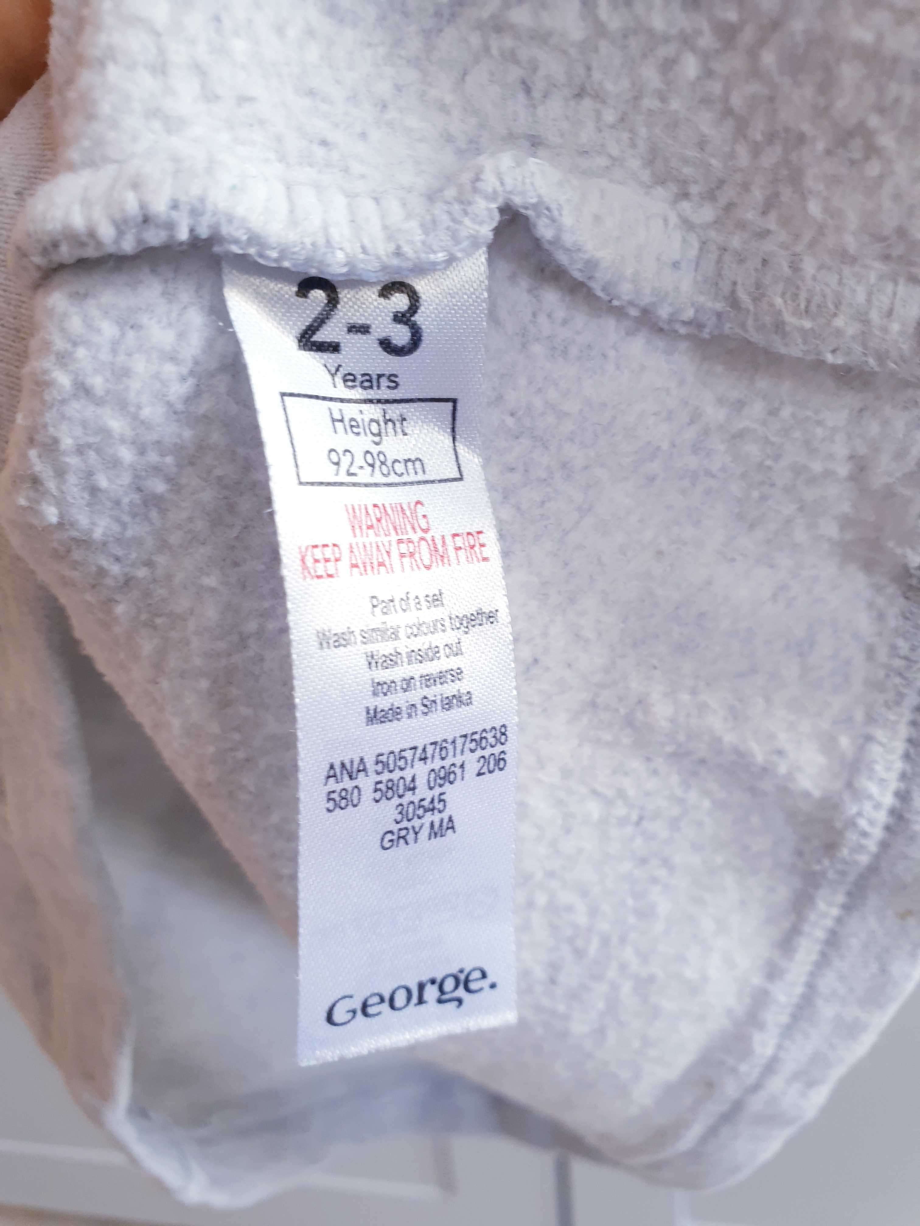 Szara sukienka z dresówki myszka kotek 92 98 George