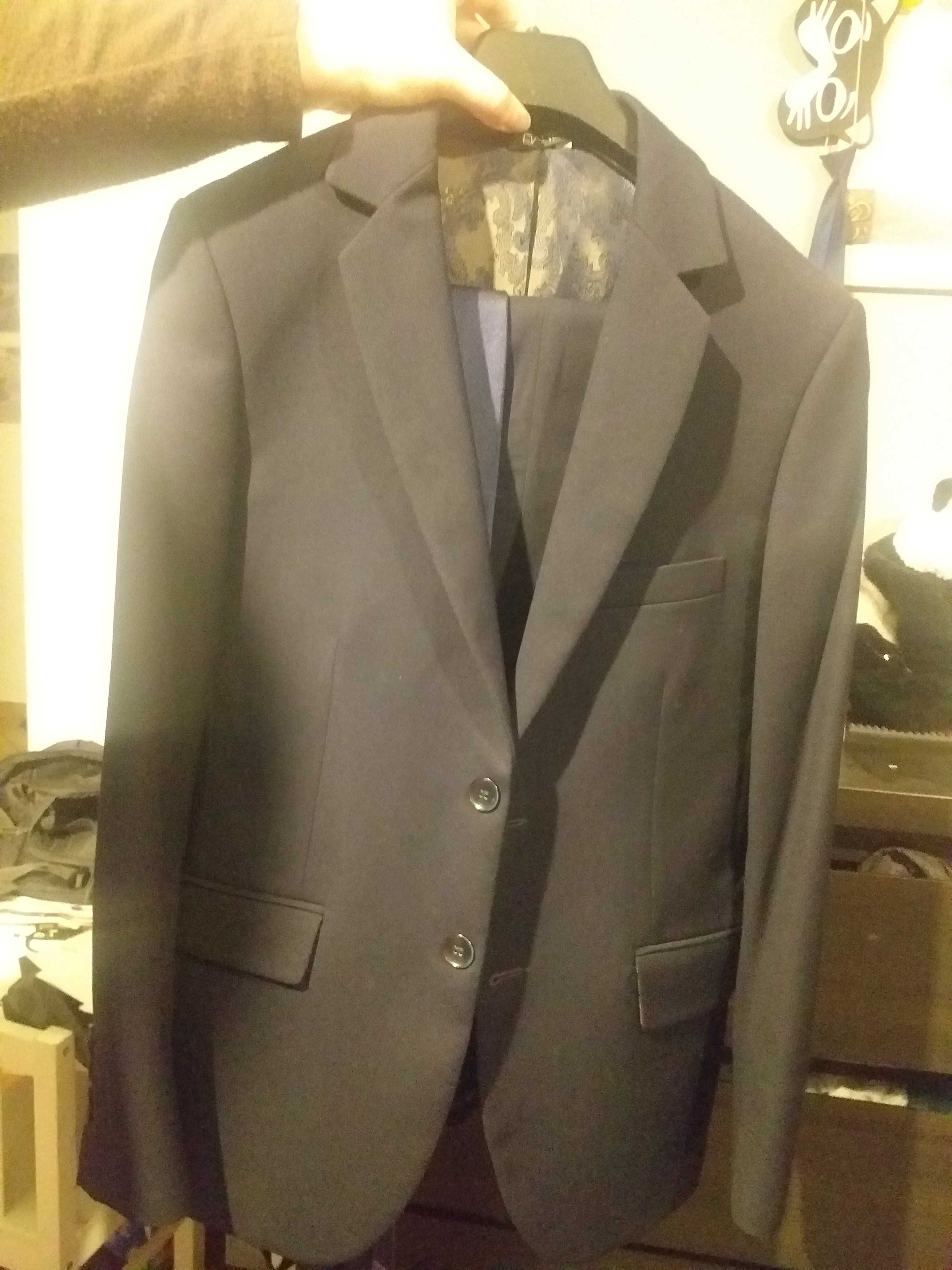 Garnitur Ewtex [marynarka + spodnie] navy blue + pokrowiec