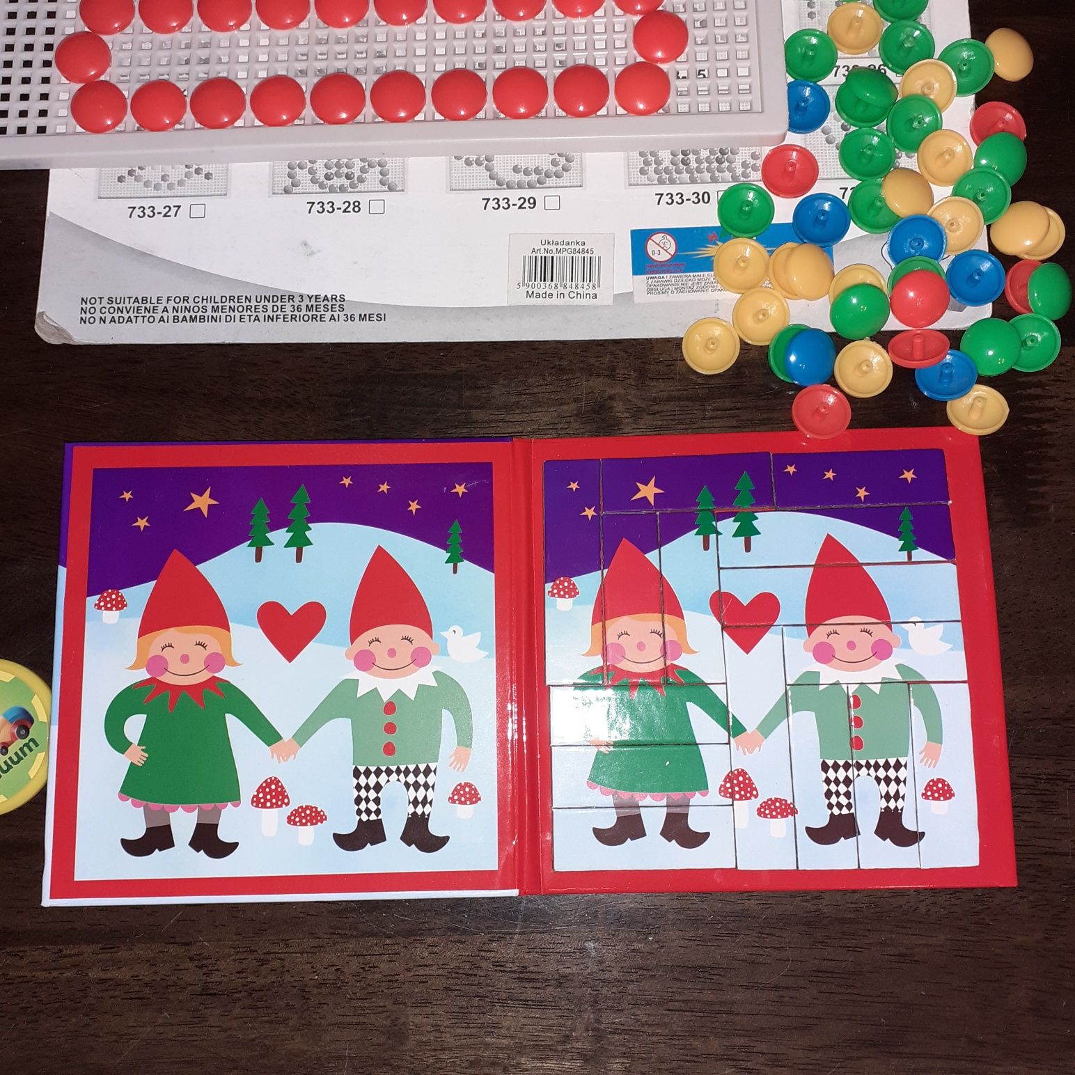Zestaw zabawek edukacyjnych, kreatywnych, układanki, puzzle,