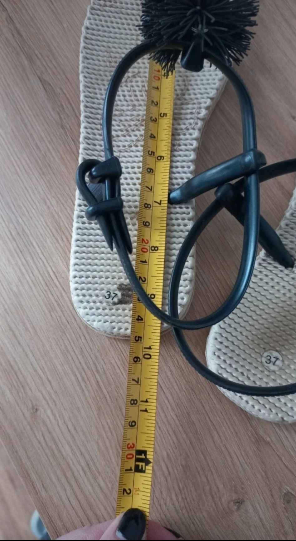 Sandałki damskie japonki rozmiar 37 buty na lato