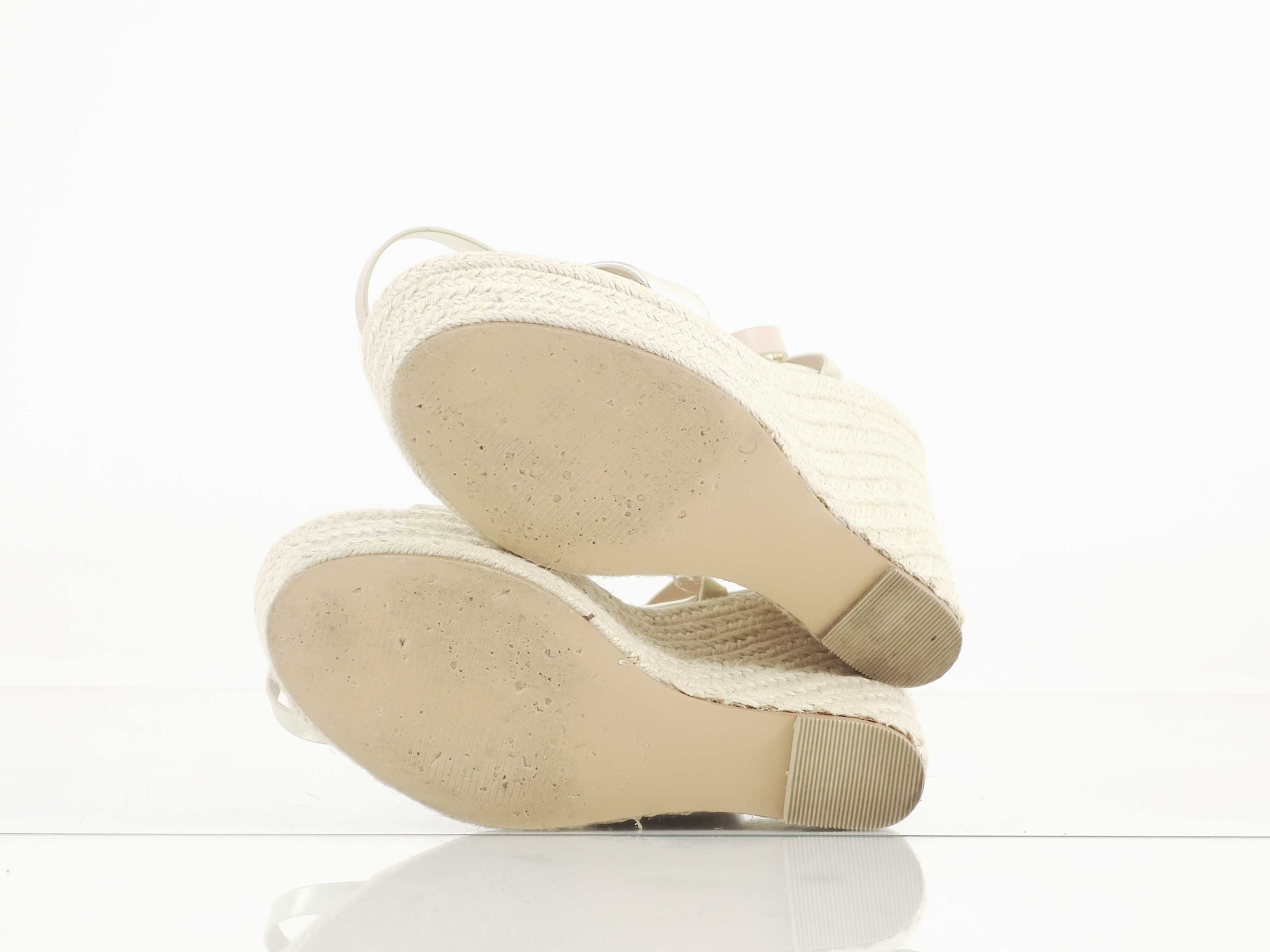 Even&Odd Nowe Sandały Espadryle na koturnie gold złote * 36