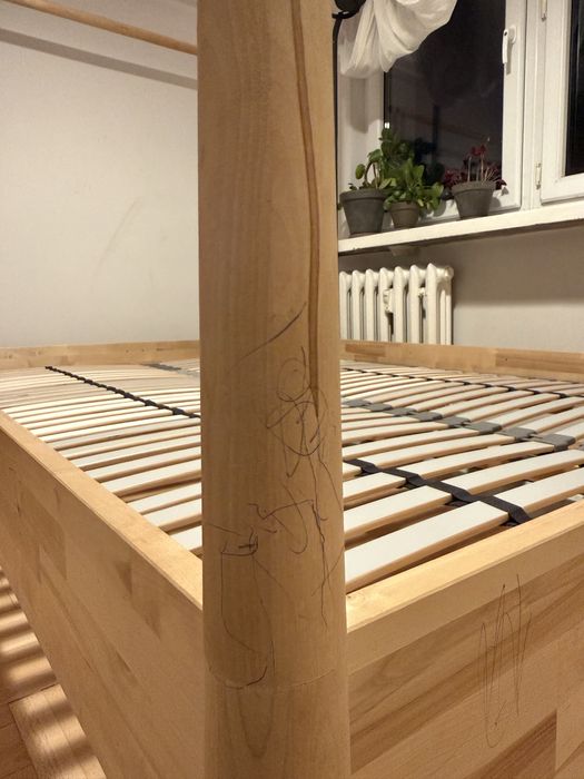 Łóżko, rama Ikea GJÖRA + dno LÖNSET 140x200