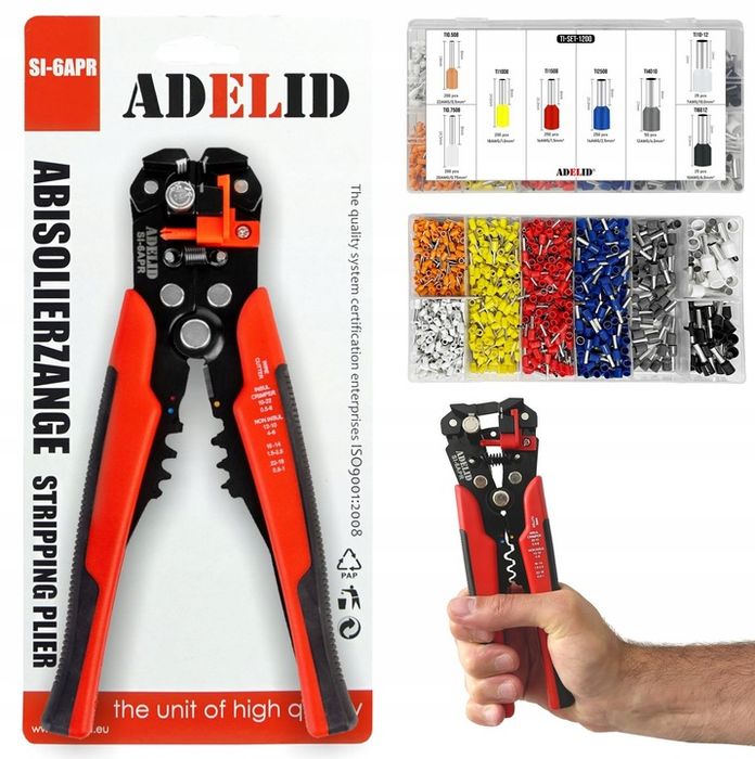 Zaciskarka Konektorów Końcówek Ściągacz Izolacji