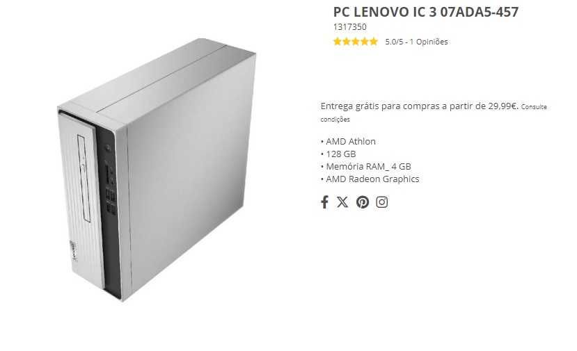 Computador Fixo Lenovo Novo!