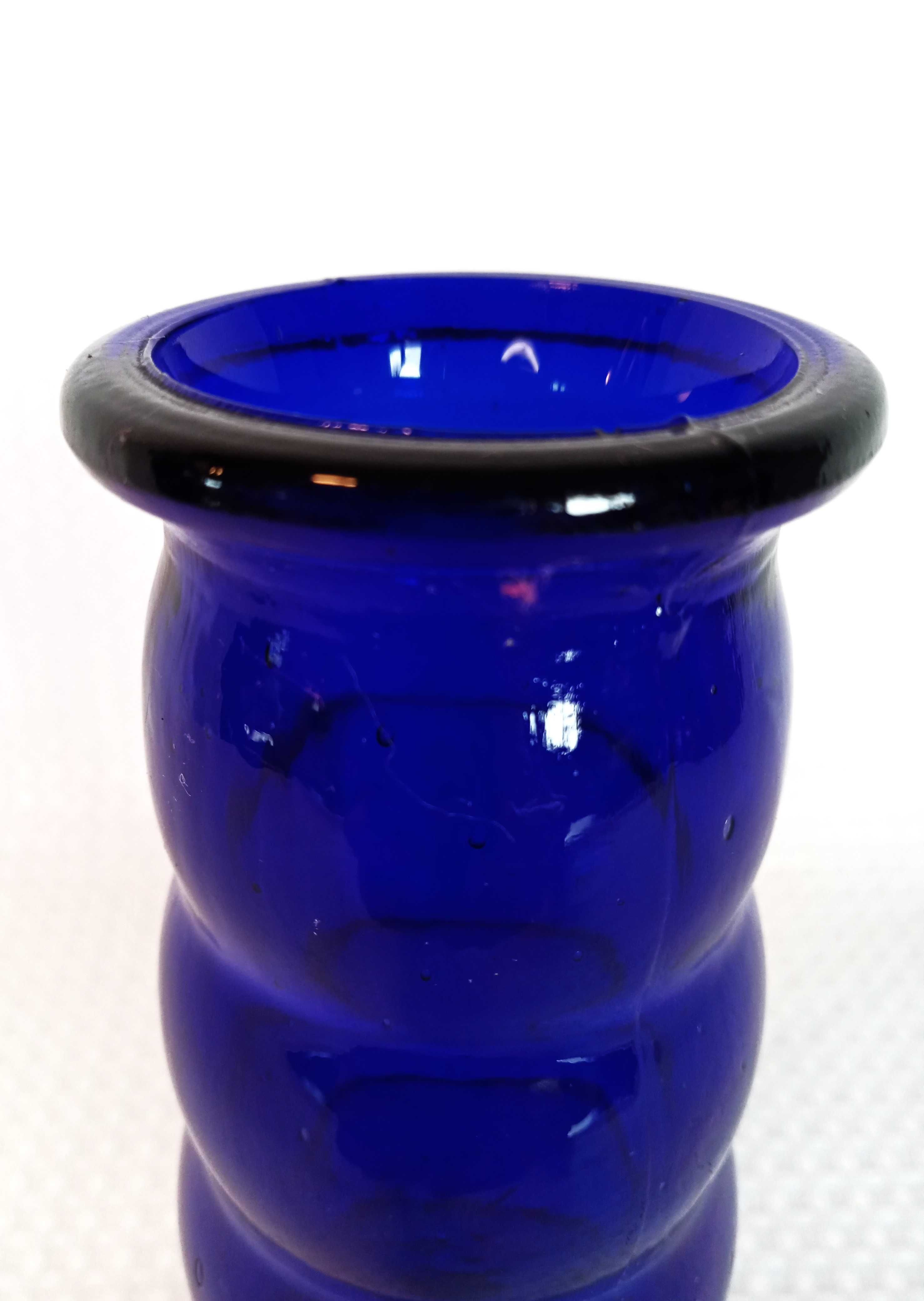 wazon niebieski szkło kolorowe kobaltowy BAŁWANEK