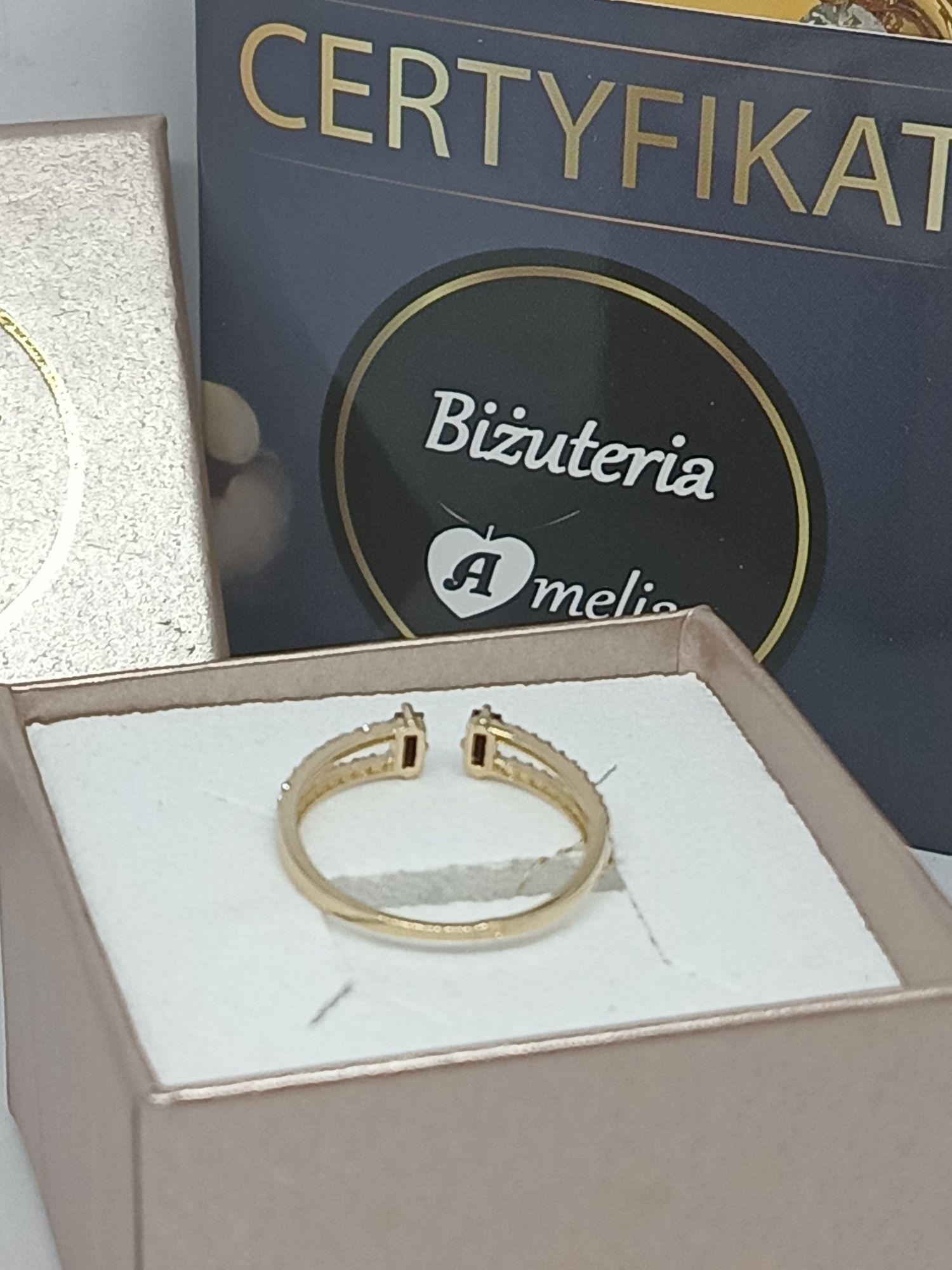 Oryginalny złoty pierścionek niezamknięty żółte złoto pr 584