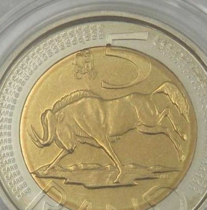 Moeda sul-africana de cinco rands, edição limitada (Reservado)