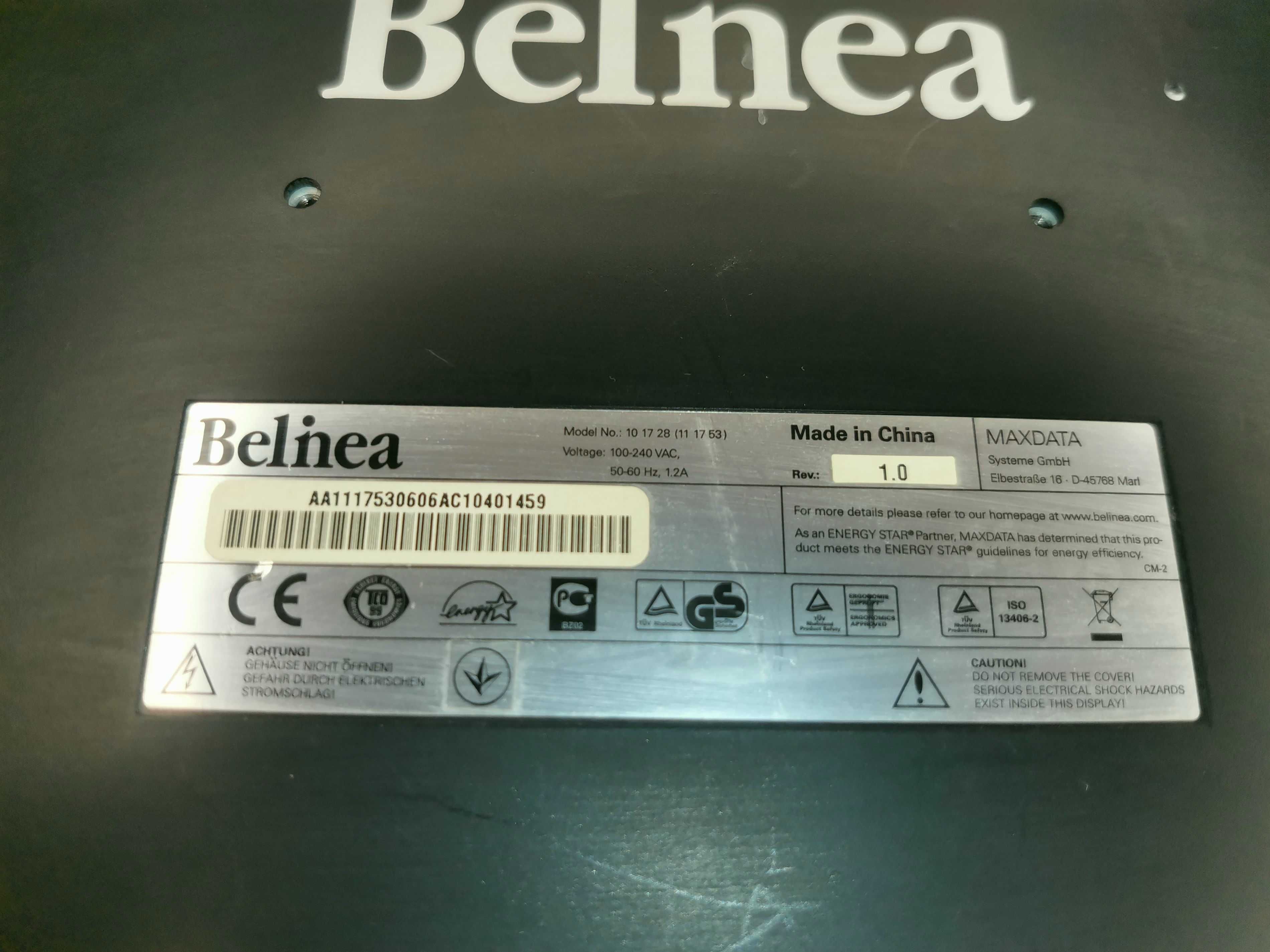 Монитор 17 дюймов Belinea 101728 под восстановление разьемы DVI-VGA