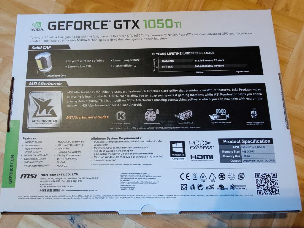 Karta graficzna MSI GTX 1050 Ti 4GB OC Edition