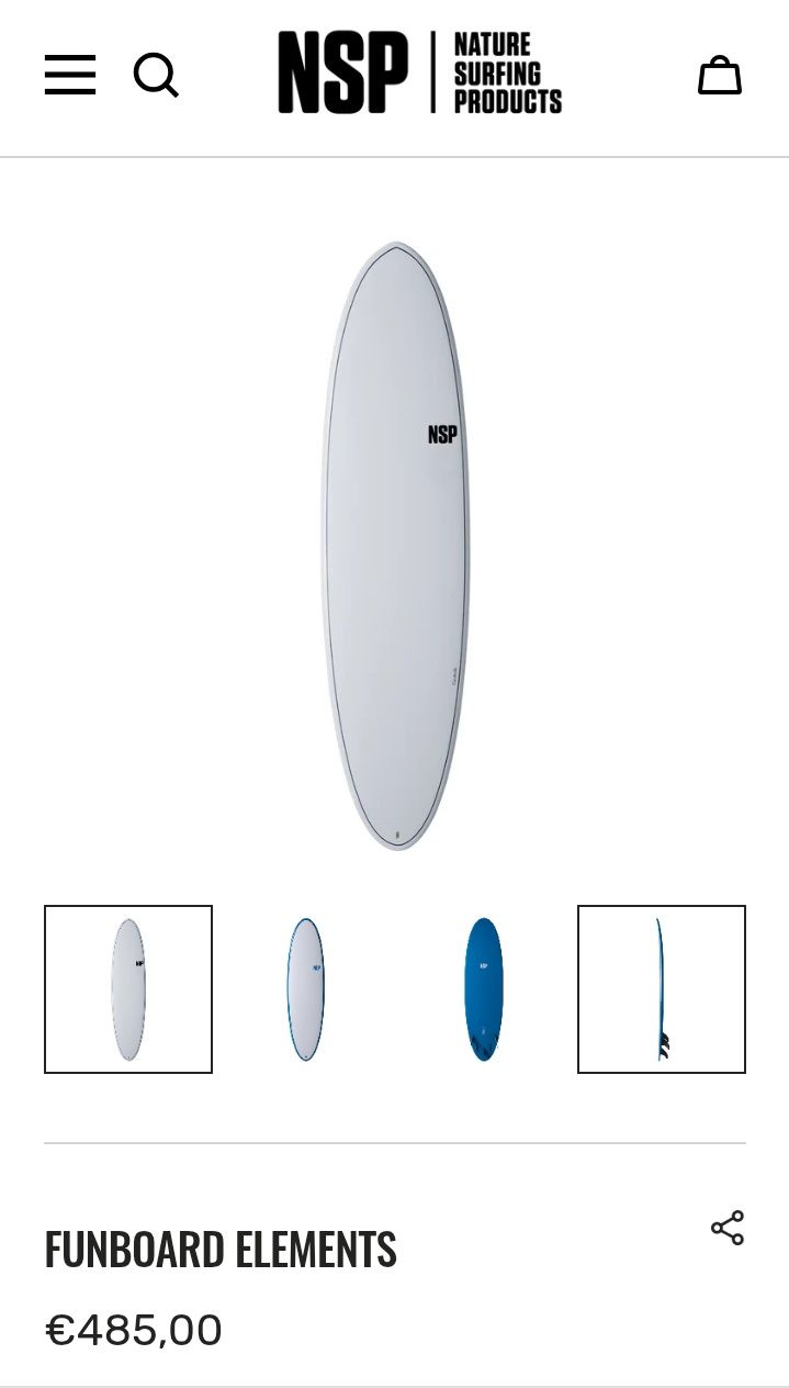Surfboard NSP 6'8/bag/leash/fins