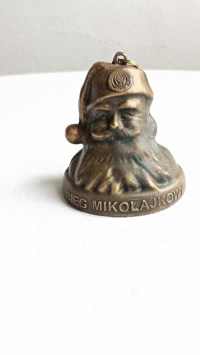 Stary kolekcjonerski dzwonek z mosiądzu - Bieg Mikołajkowy