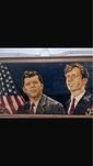 Quadro em tapeçaria John F. Kennedy e Robert Kennedy