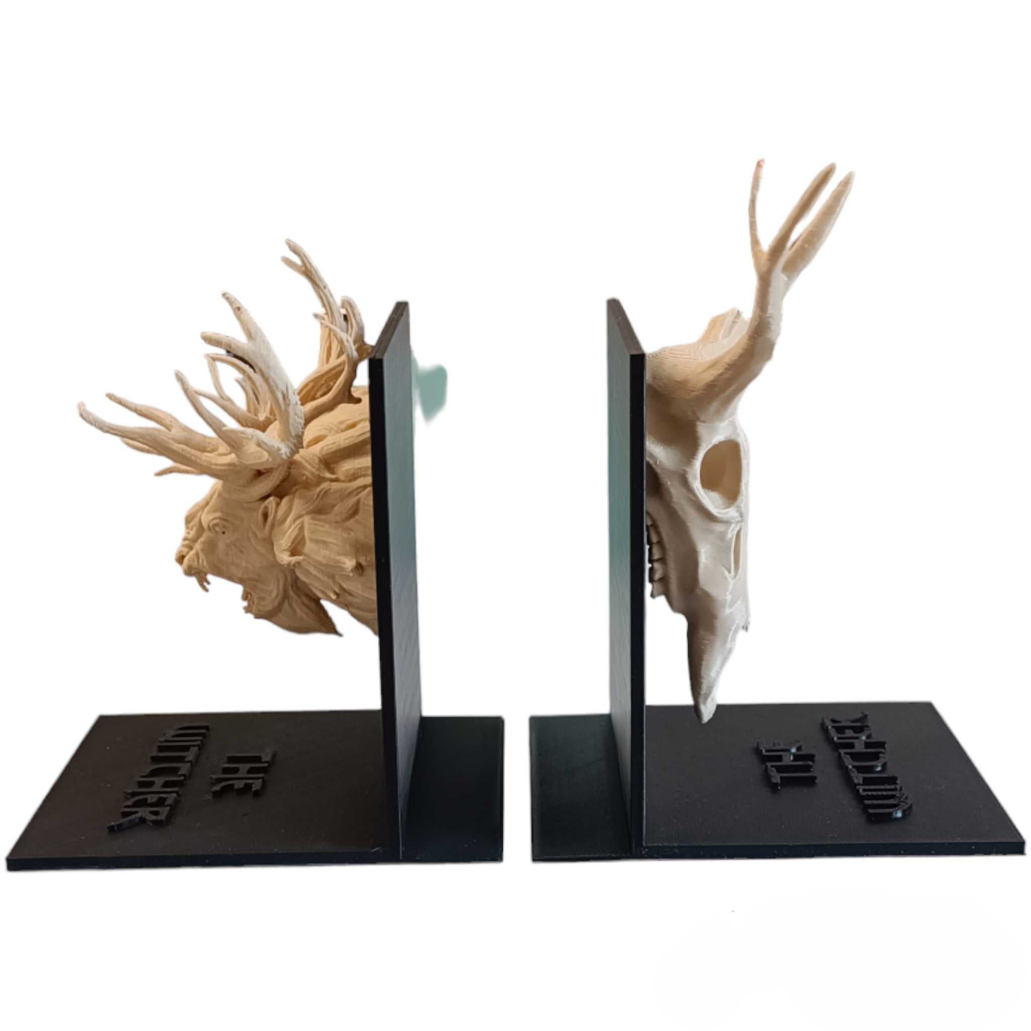 Bookend, podpórki do książek, Wiedźmin, Leszy i Bies + zakładka B.Wilk