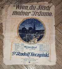 Nuty wien du stadt meiner träume Sieczyński Robitschek 1914