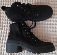 Nowe buty damskie, trzewiki,  płócienne, czarne,  rozmiar 40, H&M