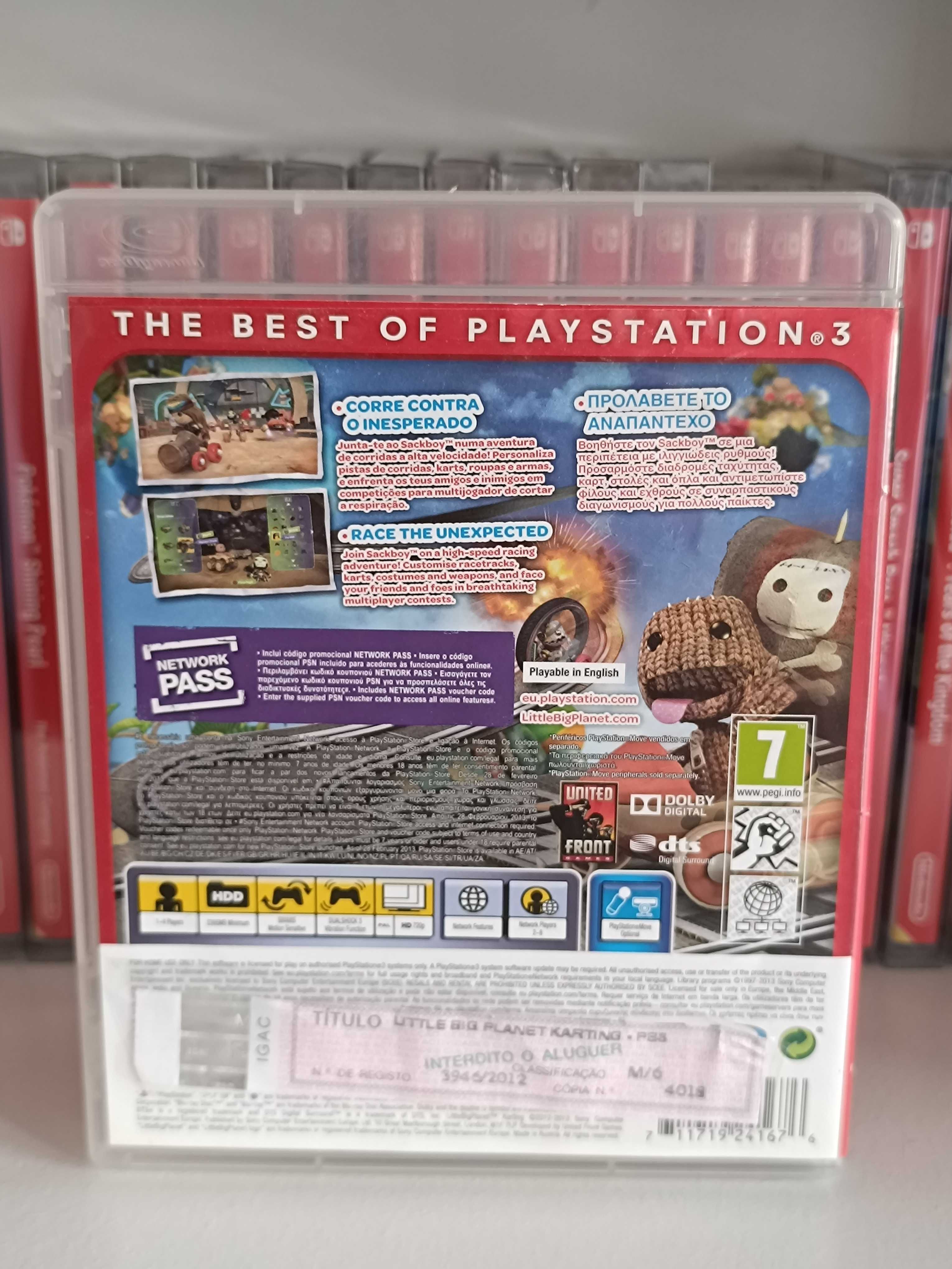 PS3 Jogos Little Big Planet Karting e Playstation Move Heroes